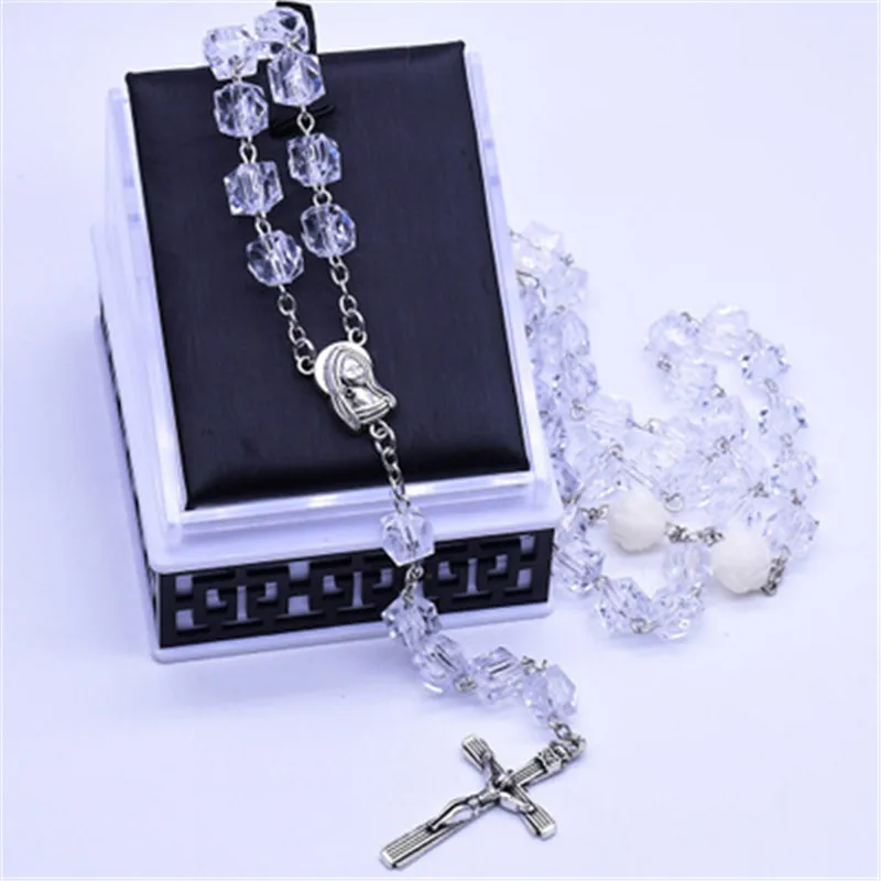 Белые бусины ручной работы подарок для женщин вечевечерние религиозная