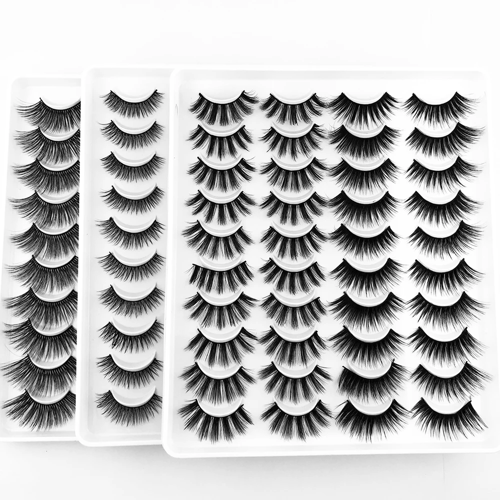 

5/10/20 Pairs New 3D Natural False Eyelashes Mink Lashes Dramatic Fluffy Soft Wispy Volume Cross Reusable Eyelash MaKeup