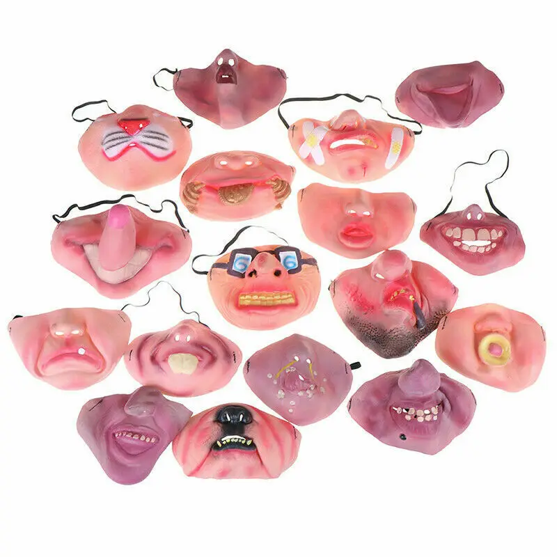 Забавная маска для взрослых латексная косплея клоуна половина лица Ужасный