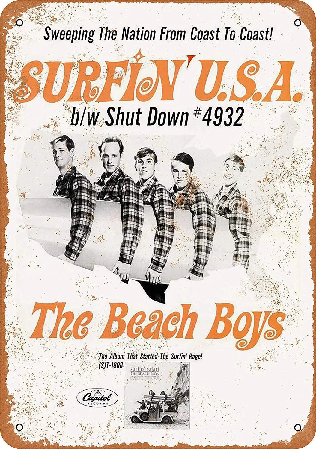 

Diaolilie The Beach Boys Surfin' USA жестяной настенный знак рисунок на железной поверхности в стиле ретро винтажное металлическое украшение подвесной пос...