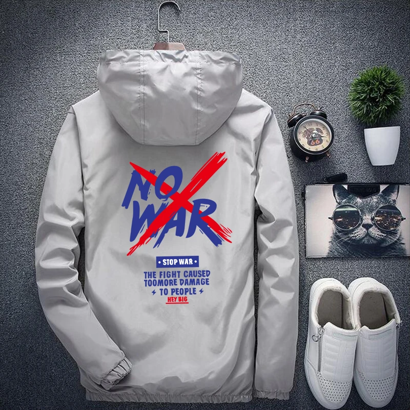 2019 Autumn Fashion Men's Windbreaker Jacket Fitness Running Clothes Student Casual Loose Lapel Hooded | Мужская одежда