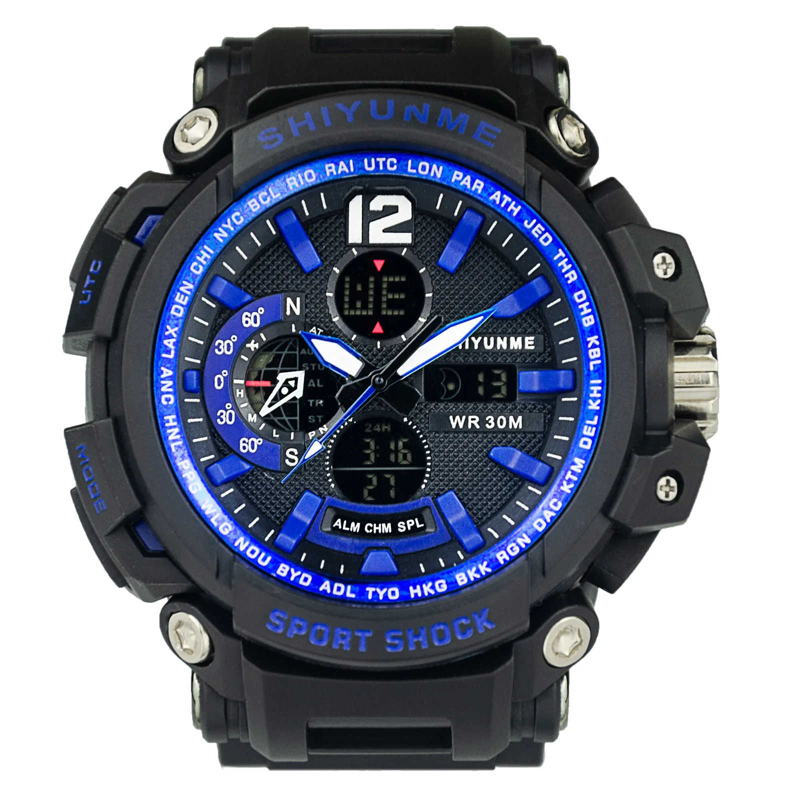 

AAA Men's Sports Watches Blue Waterproof Quartz Double Screen Luxury Wrist Military Leisure Fashion Wristwatch Special Offer