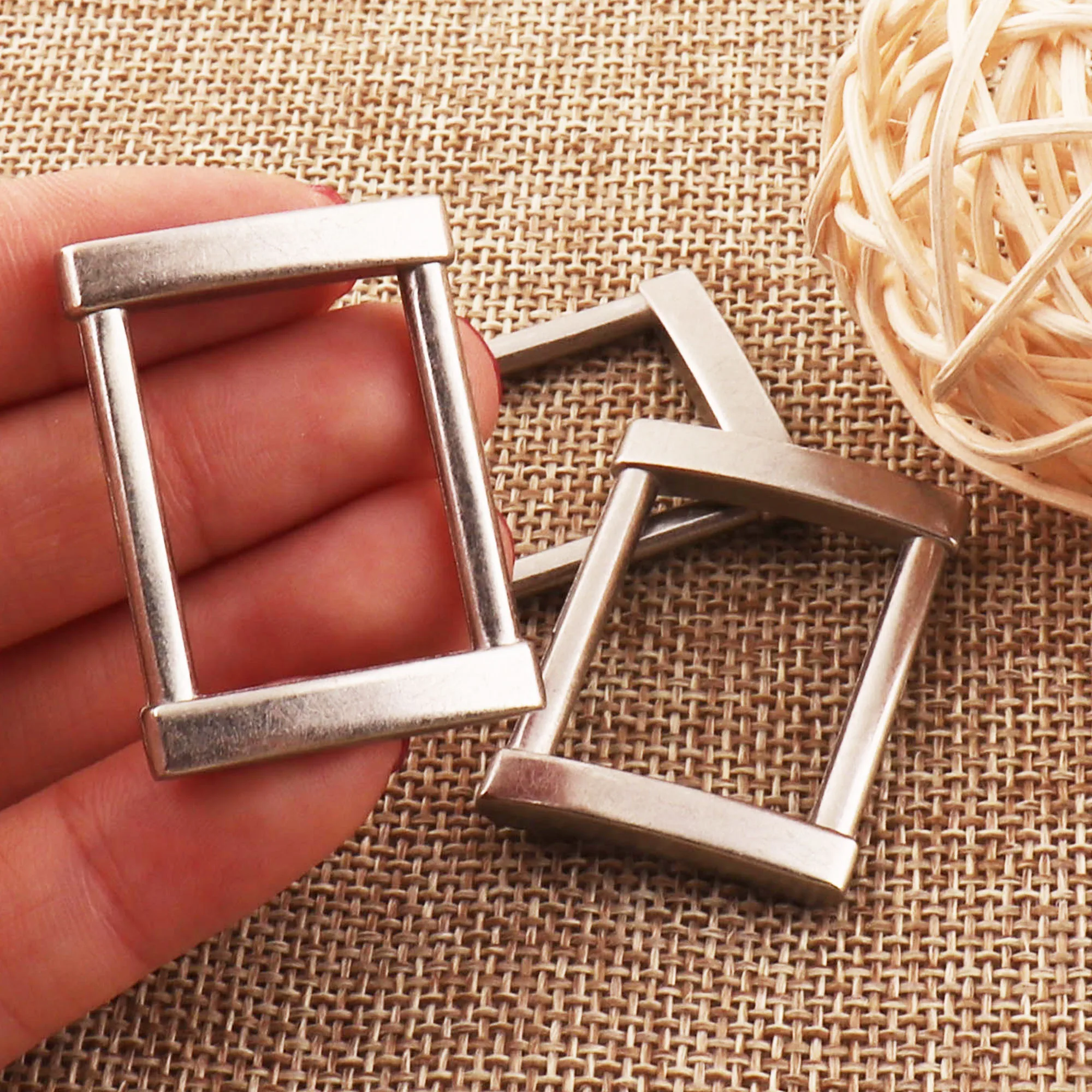 

25MM Silver Rectangular Square Rings bag rings Webbing Purse Handbag Bag Making Hardware leather carft Rectangle Ring 10 PCS