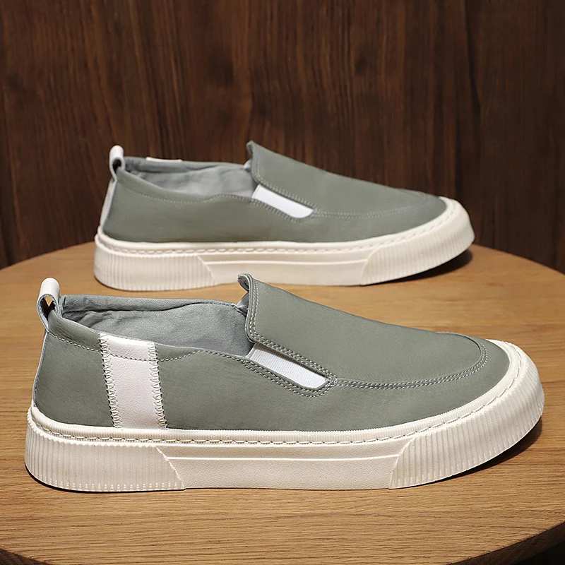 

2021 Fashion Casual Brand Shoes For Men Green Walking Shoes Mens Summer Oxford fabric Casual Sneakers Man Slip-on Adult Sneakers