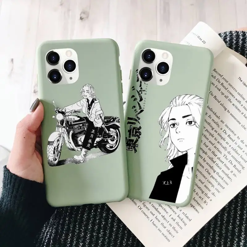 

tokyo revengers Phone Case Green Candy Color for iPhone 11 12 mini pro XS MAX 8 7 6 6S Plus X SE 2020 XR