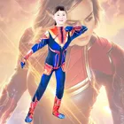 новогодние костюмы дети косплей костюм хэллоуин одежда Костюм супергероя из фильма Капитан Marvel для девочек, сексуальный костюм для косплея на Хэллоуин для девочек