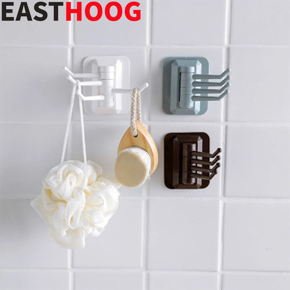 

4 крючка, бесшовные вращающиеся крючки для хранения, полка для одежды, галстуки, сумка, держатель для ключей, полка, кухонные гаджеты, вешалка...