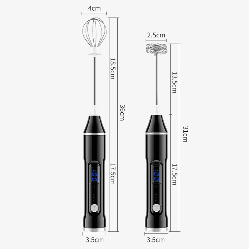 

3-Speed Electric Egg Beater USB Rechargeable Whisk Milk Shaker Maker Frother Foamer Coffee Mixer Handhold Food Blender Whisk