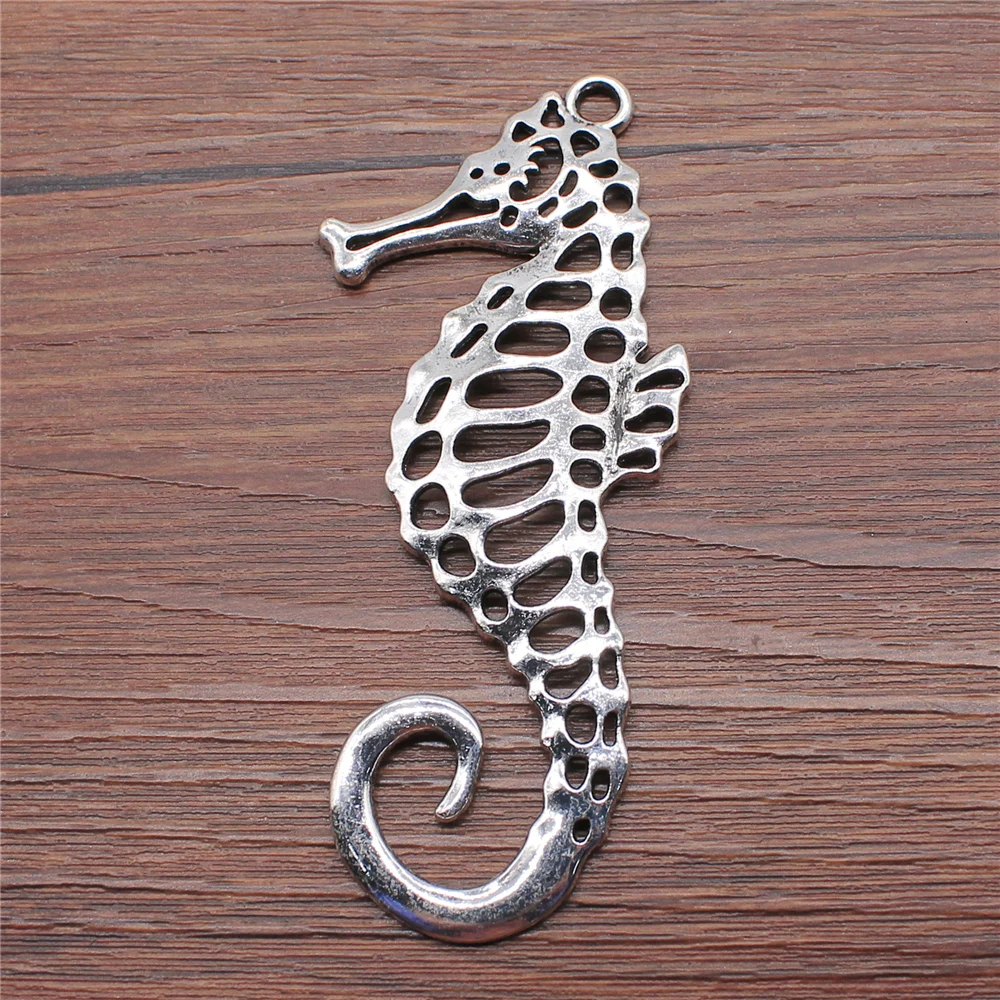 

WYSIWYG 1pcs Charms Hippocampus 40x90mm Antique Silver Color Pendant Hippocampus Charms For Jewelry Making Jewelry Findings