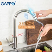 gappo stainless steel touch control kitchen faucets smart sensor kitchen mixer touch faucet kitchen pull out sink tap faucet