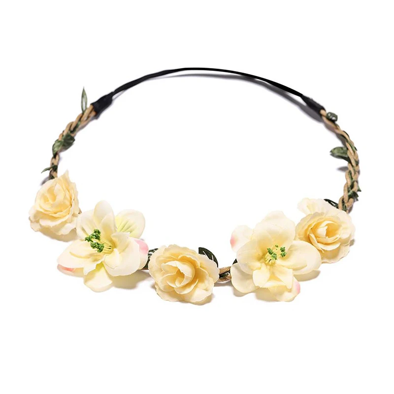 M MISM женская свадебная Цветочная повязка на голову для девочек Boho головной убор с цветами детские повязки на голову аксессуары для волос свадебный веночек пляжная гирлянда - Цвет: Type 19