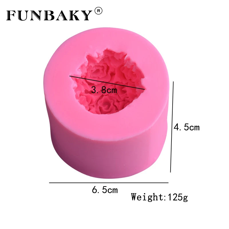 FUNBAKY 3D Роза Свеча форма DIY цветок мяч силиконовые формы для домашнего пчелиного