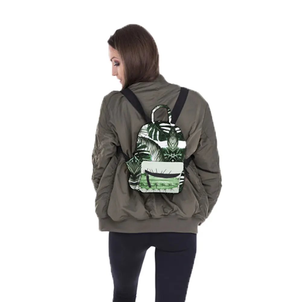 Women Backpacks Print Fashion Mini Backpack Fabric Leaves Backpacks For Teens Boys And Girl Schoolbag