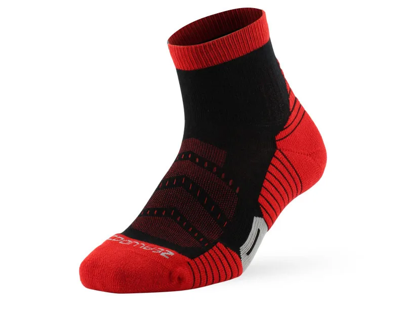 1 pair black red Беговые носки, ZEALWOOD Мужские Женские антиблистерные носки для велоспорта спортивные носки для гольфа Антибактериальный увлажняющий, 1/3 пар - Цвет: 1 pair black red