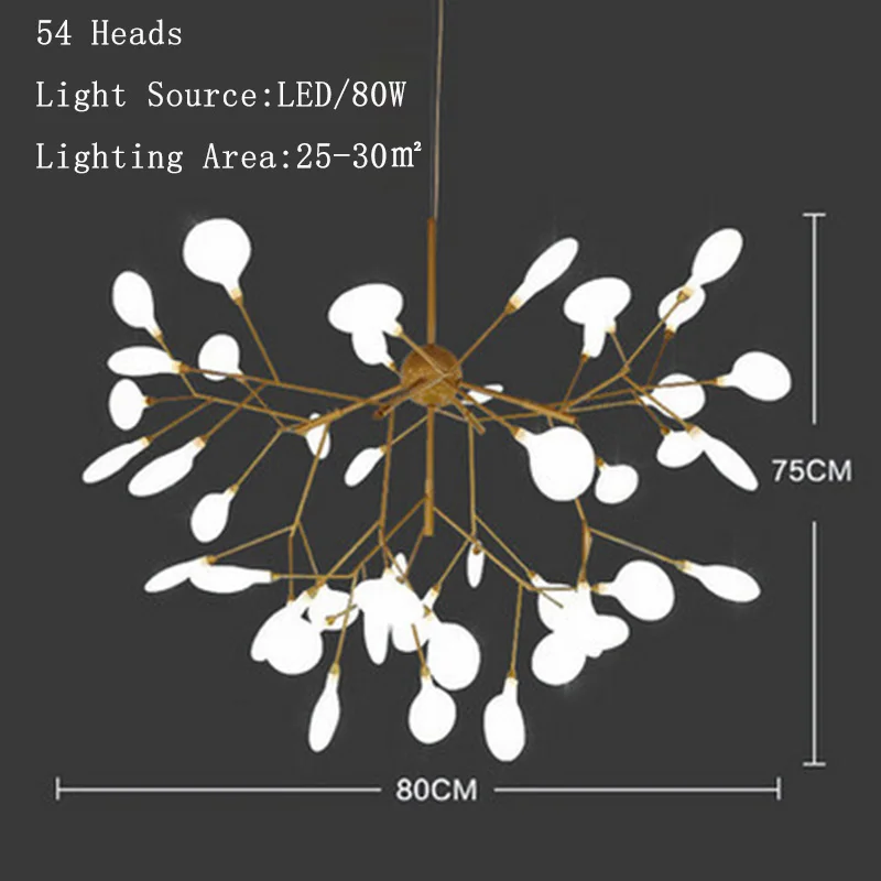 Model 5 Нордическая люстра Светлячок постмодерн Led свет творческое искусство личность лист свет вилла ресторан гостиная освещение - Цвет абажура: Model 5