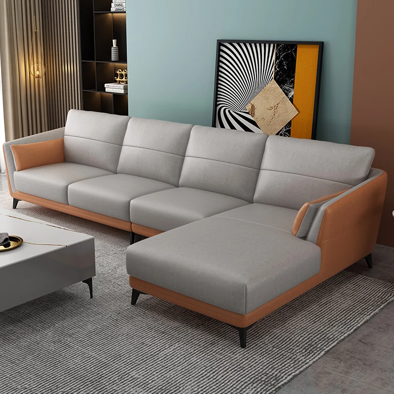 

Italian minimalist technology Nordic luxury small family living room latex fabric sofa