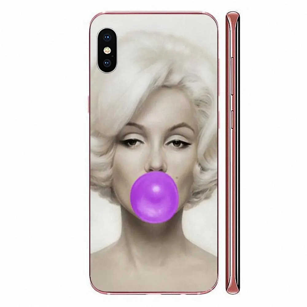 Пикантный мягкий термополиуретановый чехол Мэрилин Монро с резинкой и красными