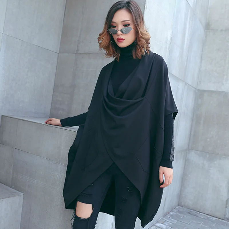 Новинка осенне зимний теплый свитер пончо женская вязаная накидка с крыльями