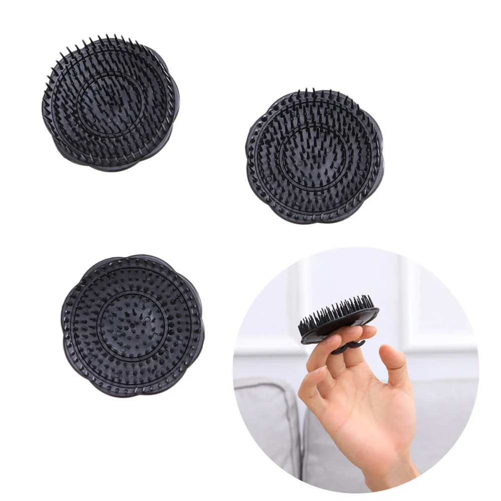

4pcs Hair Shampoo Brush Scalp Care Hair Cleaning Brush Dense Spike Hair Brush(Black)