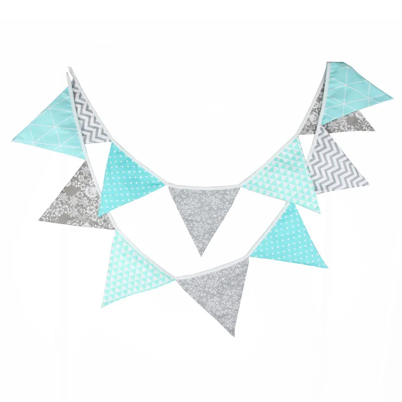 12 флагов 3 2 м синие точки серебряные цветы хлопчатобумажная ткань флажки баннер