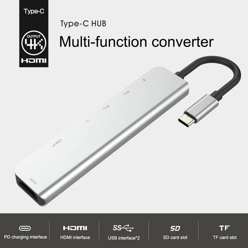 8in1 USB c концентратор thunderbolt 3 Тип c к HDMI 4 к UHD 87 Вт PD Быстрая зарядка USB3.0 концентратор 1000 Мбит/с конвертер передачи Тип c адаптер