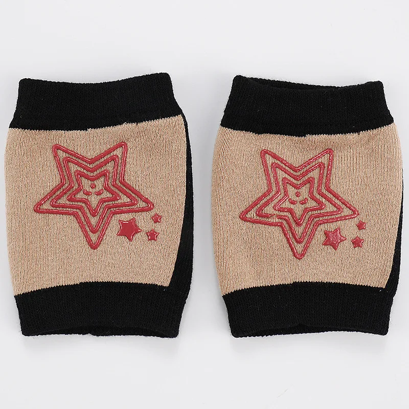 Khaki 1 пара, новые наколенники для малышей, противоскользящие защитные наколенники для ползания, детские гетры со звездами, защита для колена - Цвет: Khaki