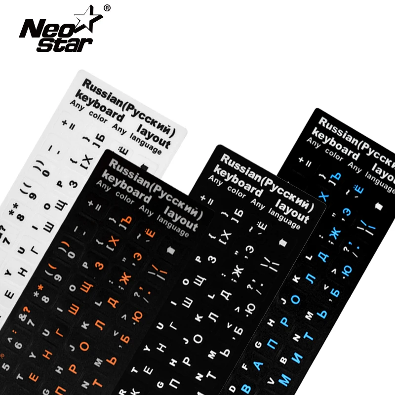 

Наклейка с русским алфавитом для ноутбука, настольного компьютера, наклейки на клавиатуру ноутбука букв, 3 цвета