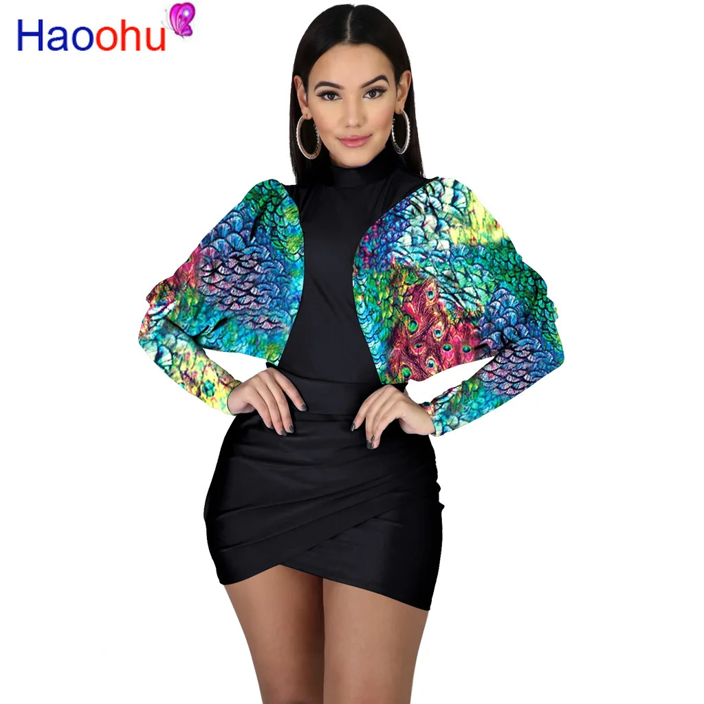 

Sexy Leopard Peacock Print Batwing Sleeve Mini Bodycon Dress Women 2020 Spring Vestidos Elegant Party Night Club Dresses