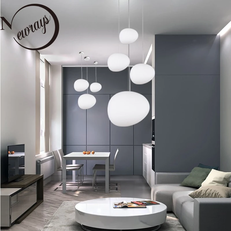 Современная Подвесная лампа E27 из желтого белого стекла декоративный