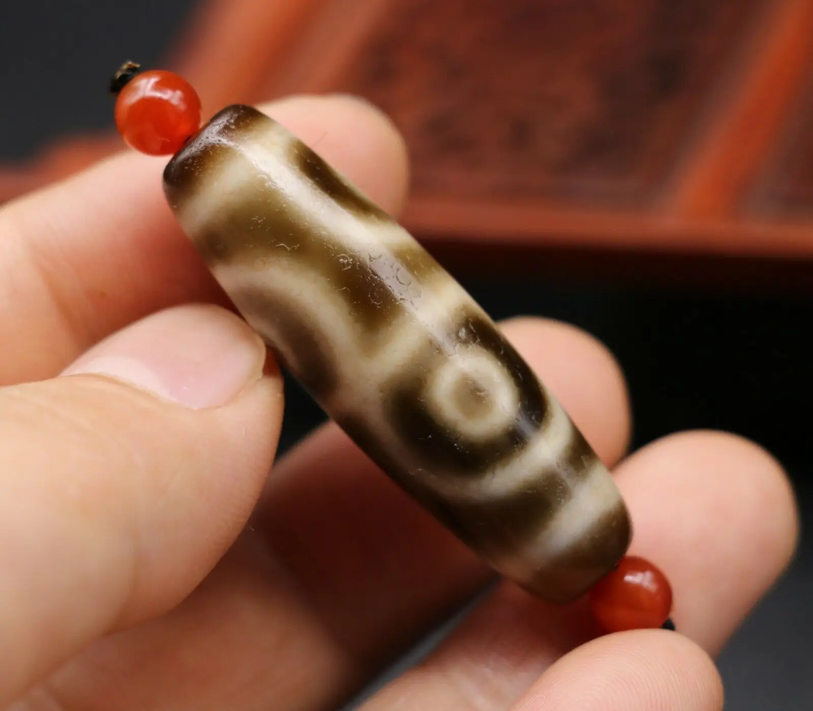 Уникальные тибетские масляные бусины из старого агата с 4 глазами Treasure Magic LKbrother