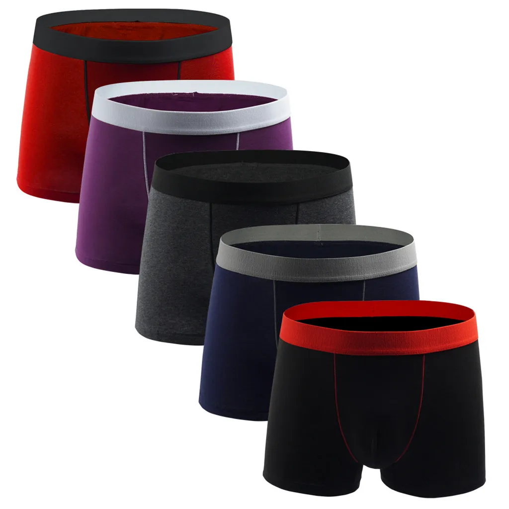 

5 шт./лот, мужские боксеры, нижнее белье, летние Cueca Masculina, цветные хлопковые мужские трусы, гибкие шорты, боксеры
