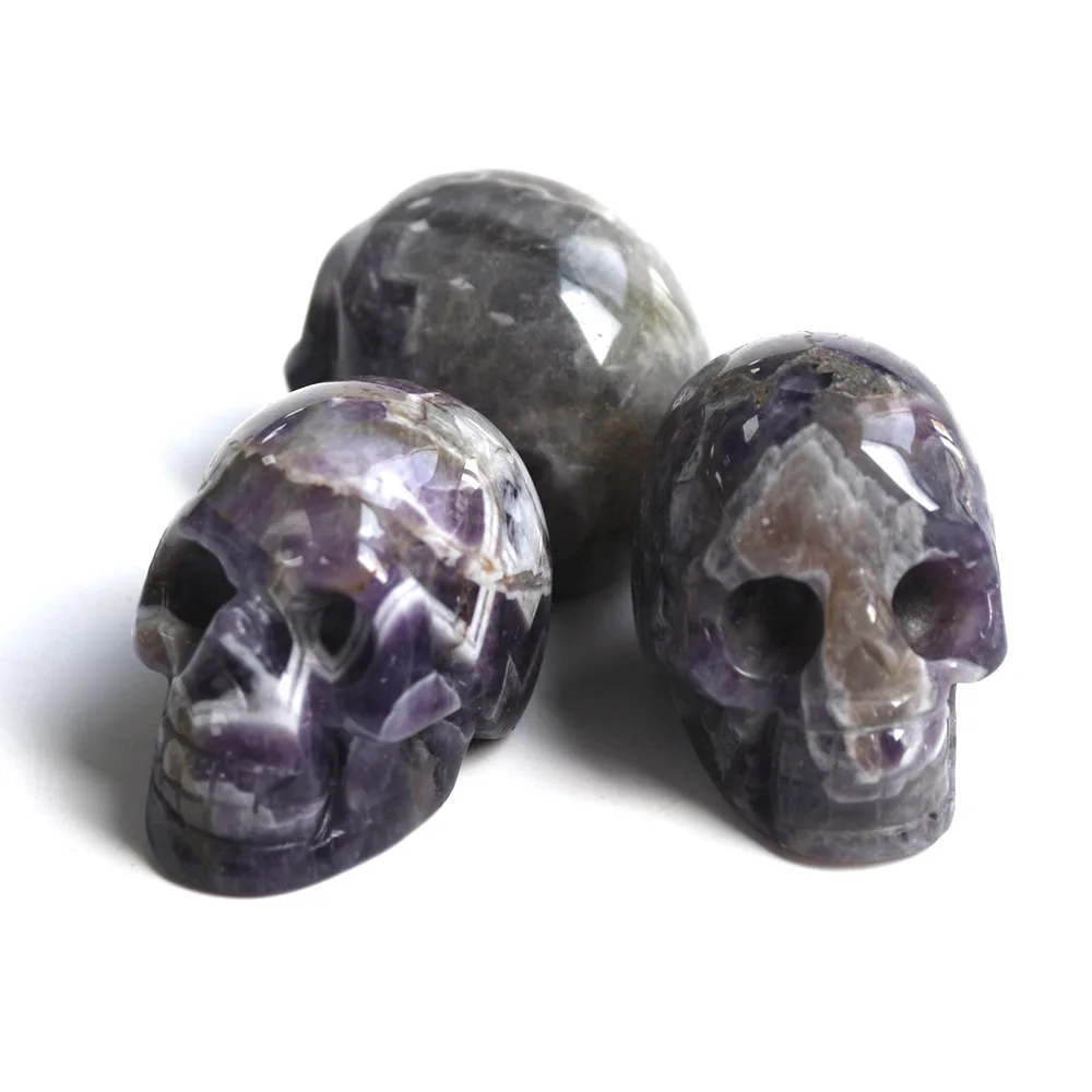Бесплатная доставка! Черепа из натурального камня аметиста LXM 2 дюйма|Камни| |