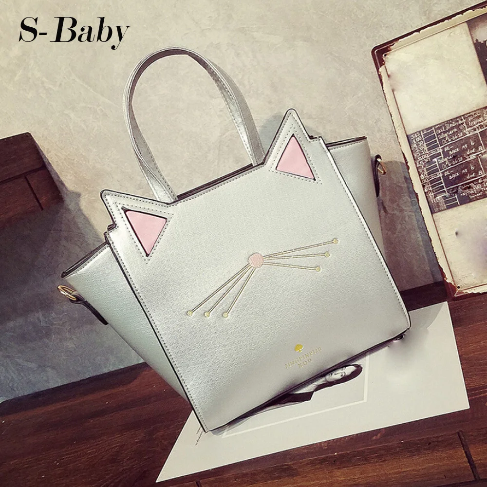 Женские кожаные сумки Cat Kawaii роскошные женские с карманом большие тоут # Y3|Поясные