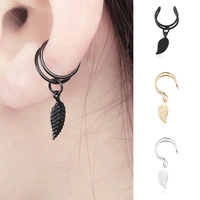 european and american simple metal leaf u shaped ear clips without pierced ear clips personalized earrings 2021 new