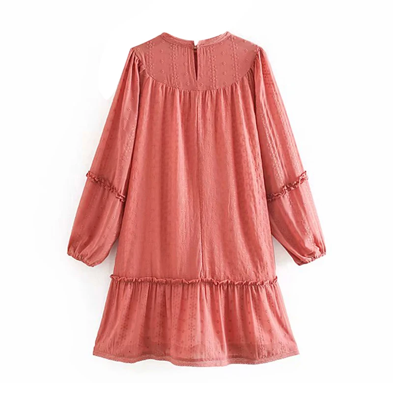 Женское шифоновое платье с вышивкой HiloRill элегантное мини-платье длинным рукавом