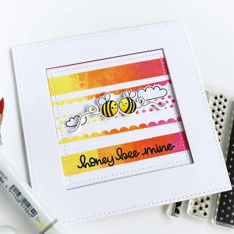 QWELL пчелы отправляют цветы буквы металлические Вырубные штампы с прозрачными