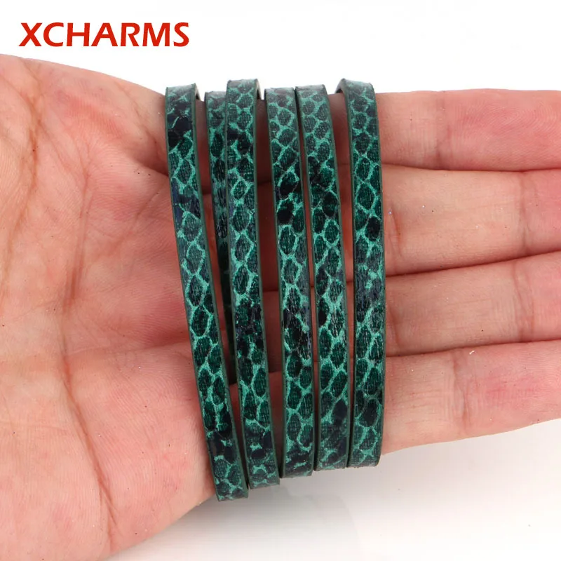 Шнур из ПУ кожи и веревка XCHARMS 100*0 5 см зеленого цвета фурнитура сделай сам для