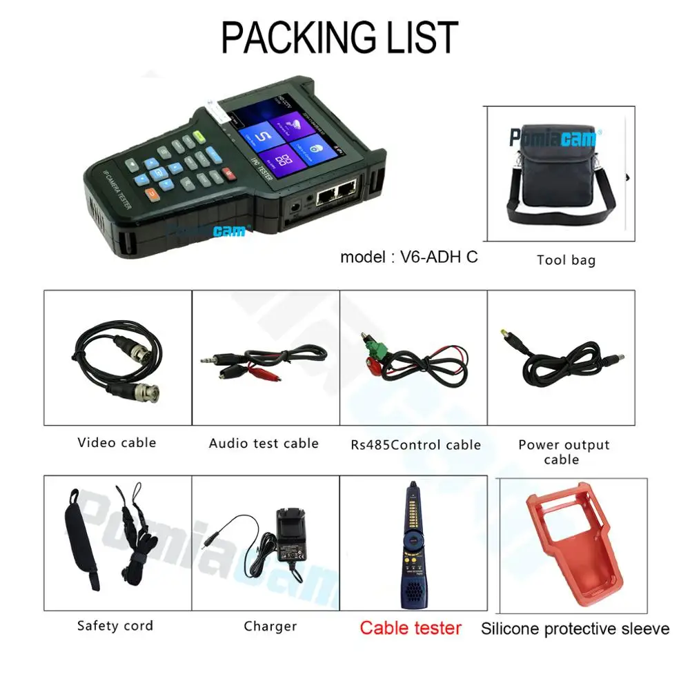 4inch 4K POE IP tester Video IPC CCTV Tester AHD ip camera testers Test Monitor TVI CVI | Безопасность и защита