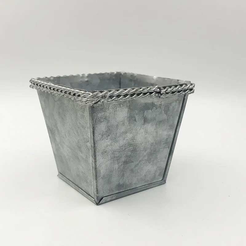 20 шт./лот D7.5xH7CM оцинкованная кашпо металлический квадратный горшок для небольших