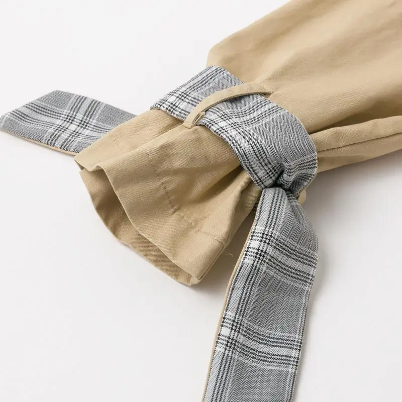 Куркума элегантный Тренч хаки Пальто осеннее зимнее пальто женское повседневное