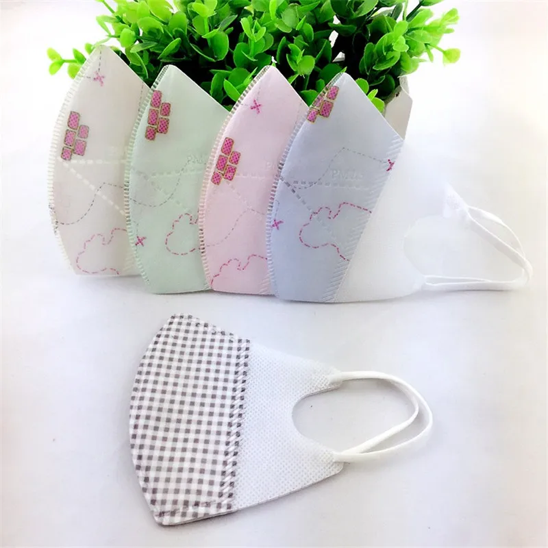 5pcs Child Folding Nonwoven Dust Anti Fog Disposable Mask Cute Colorful Cartoon Printed 3Layers Respirator | Красота и здоровье
