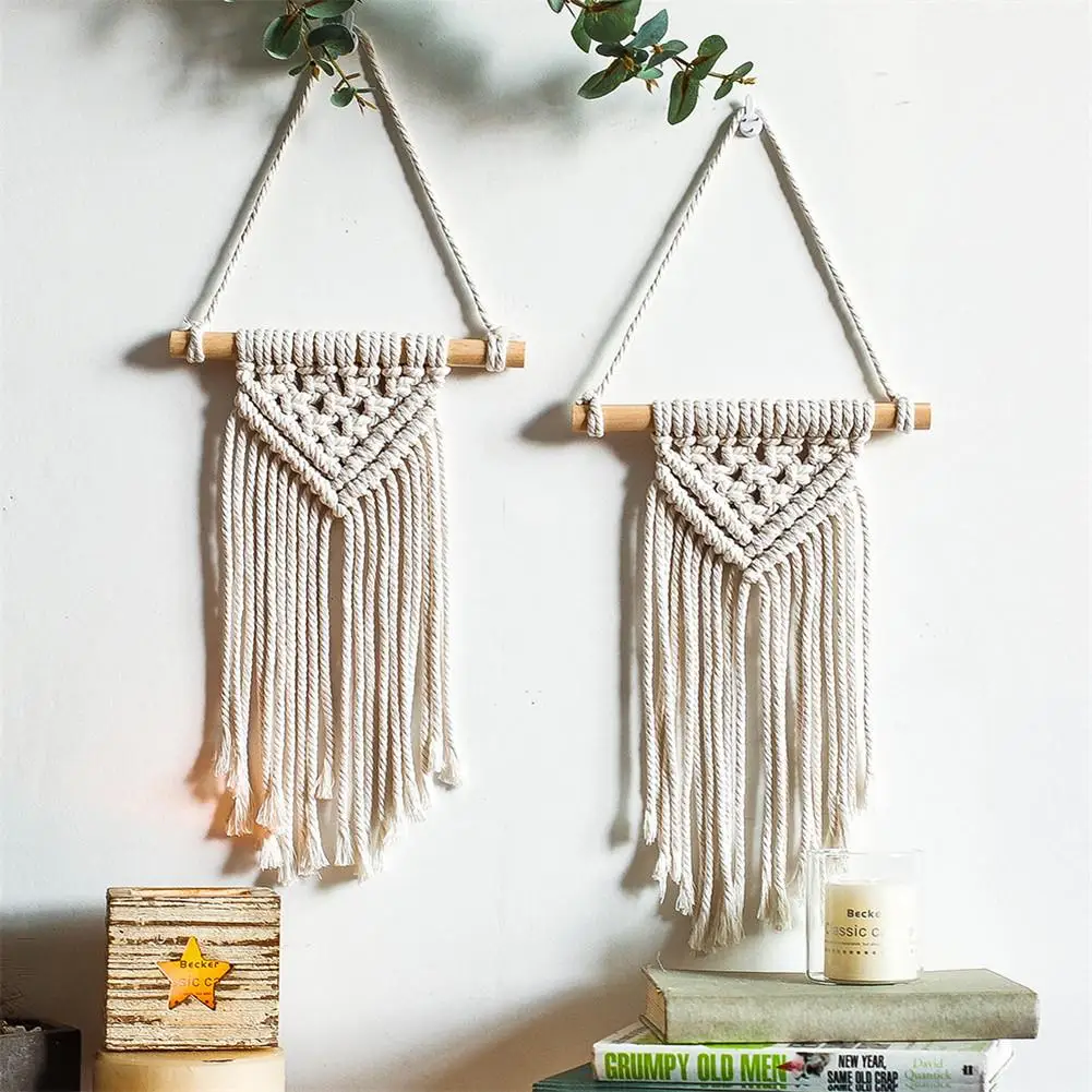 

Boho Macrame Tapestry Hand-woven Cotton Tassel Tapestry Nordic Bohemian Wall Hanging Art Dorm Kids Girl Room Home Decoration