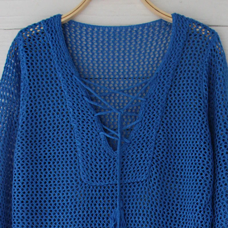 2019 Новая Сексуальная Пляжная накидка бикини вязанный крючком купальник Женская