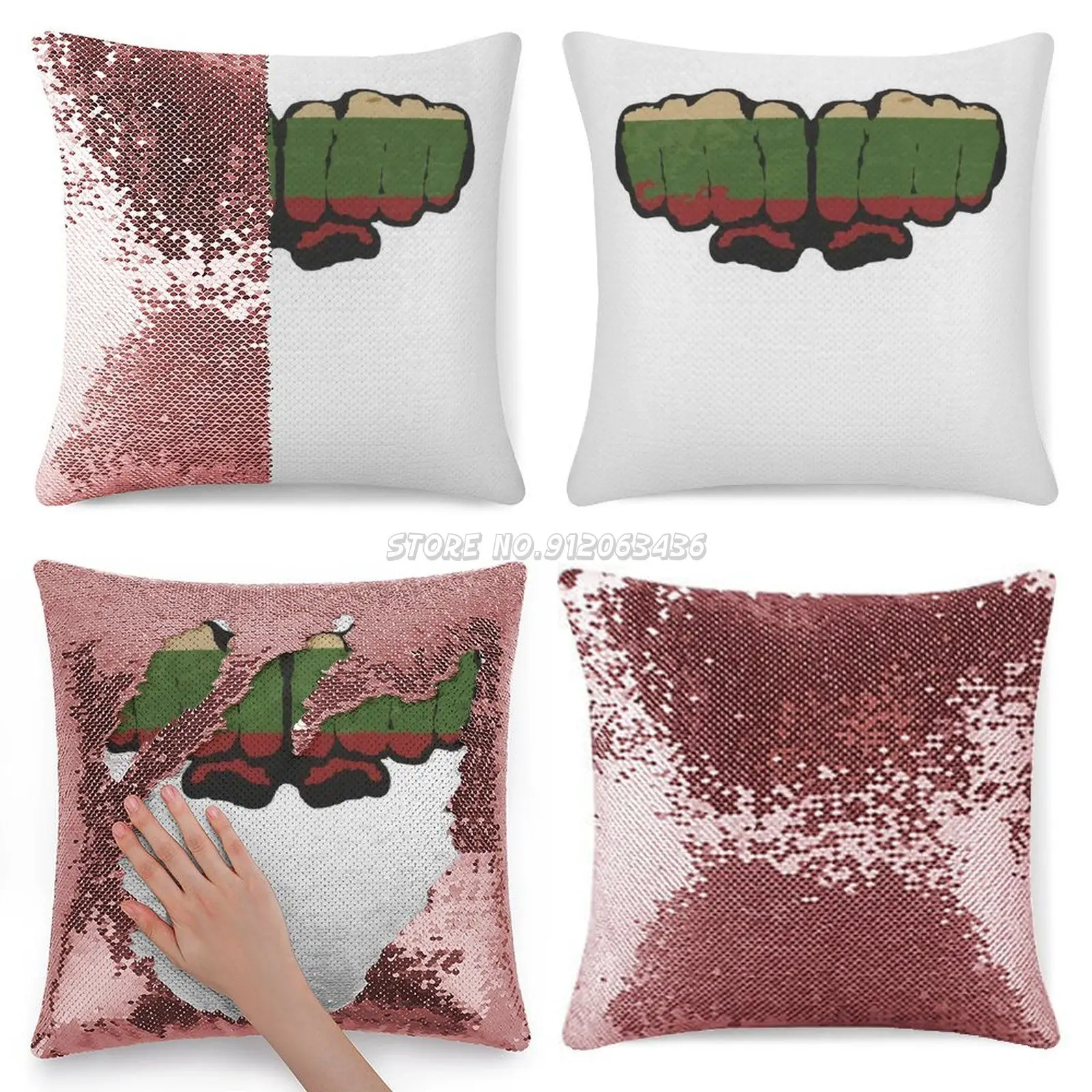 

Sequin Pillowcase Magical Cushions Cover 40X40cm Mermaid Soccer Rugby Sports