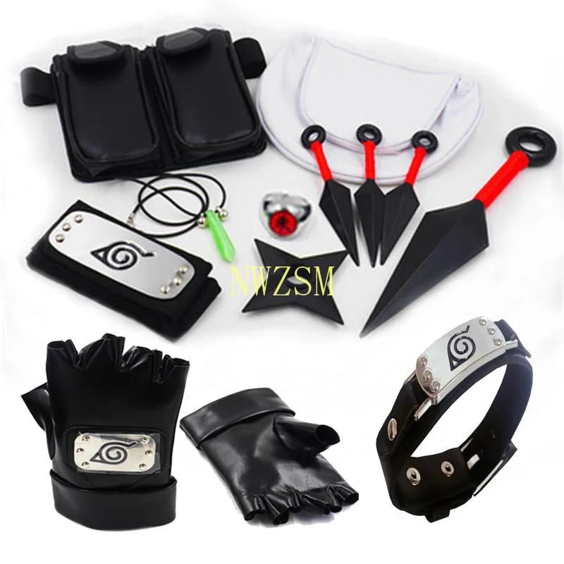 Перчатки для косплея Акацуки Учиха Какаси маска Тюрбан аксессуары аниме блокнот