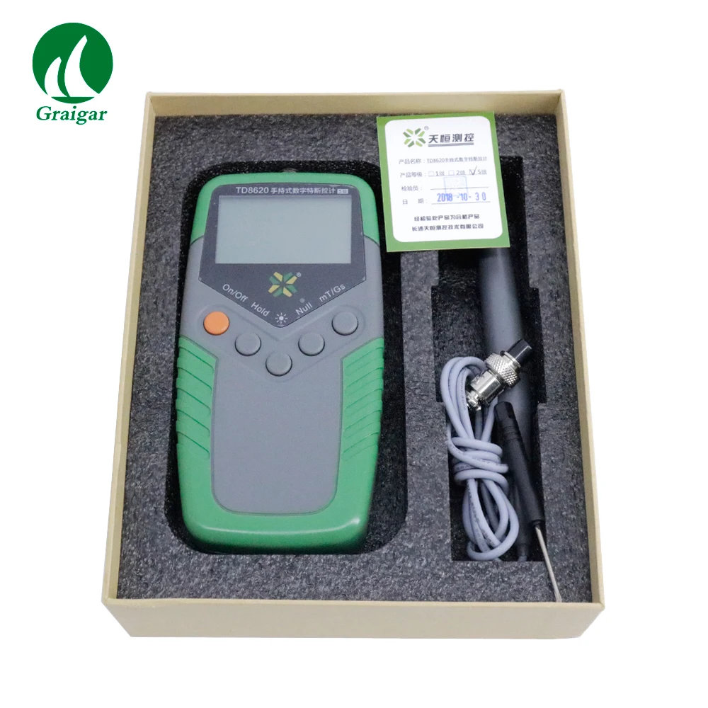 TD8620 Ручной цифровой измеритель Теслы постоянный магнит Гаусс 5%/ 2% / 1% на