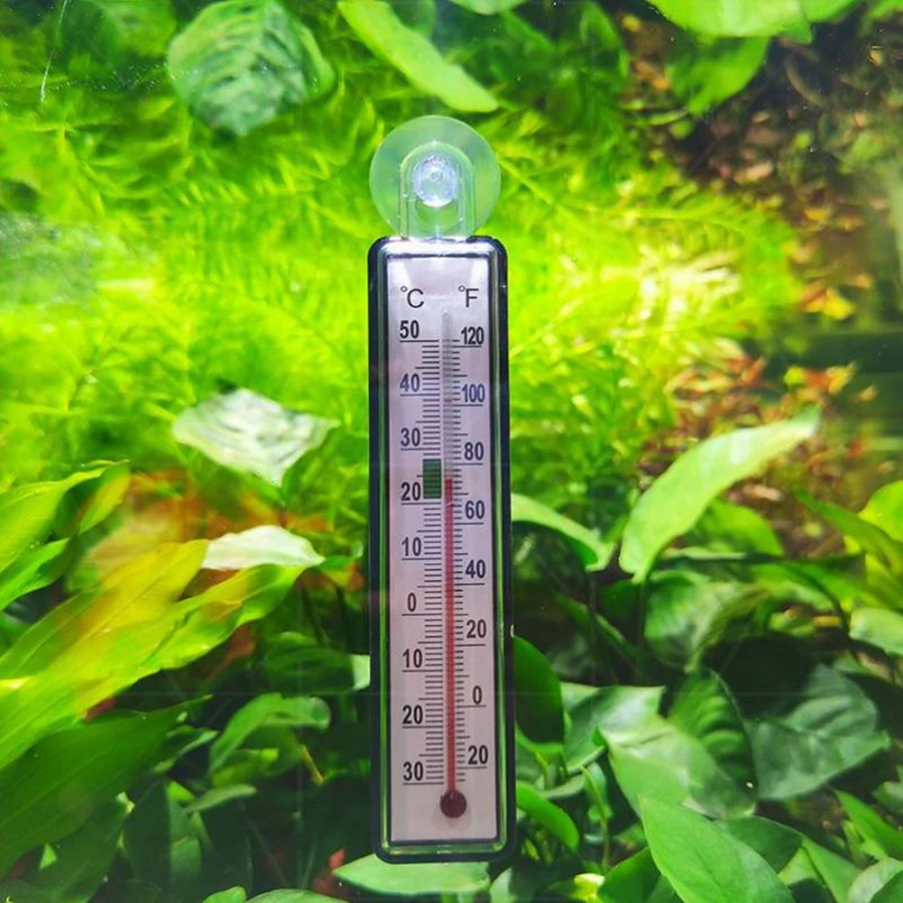 

Aquarium Vertical Thermometer Suction Cup Fish Tank Glass Anti Dropping Water Temperature Gauge Meter Household Accessories