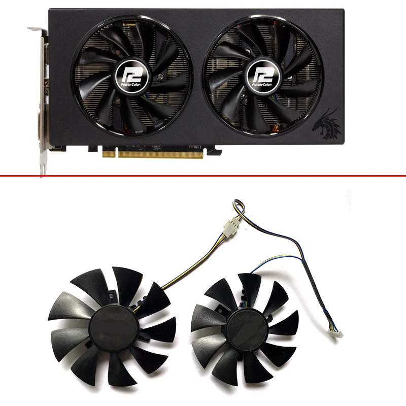 

2PCS DIY GA91S2H 4PIN 12V 85MM RX590 GPU Fan For Powercolor RX 590 GME Red Dragon 8GB RX 590 Red Dragon 8GB Cooling Fans