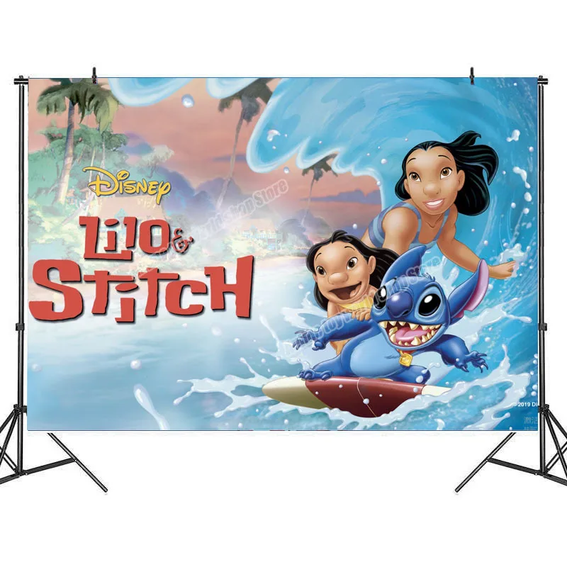 Виниловый фон для фотосъемки с изображением ститча Диснея детского дня рождения