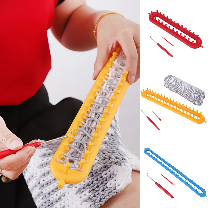 

Rectangle DIY Knitting Loom Kit Needlework Classical Knitter Wool Plastic Pompom Sock Hat Scarves Shawl Handmade Braiding Tool G